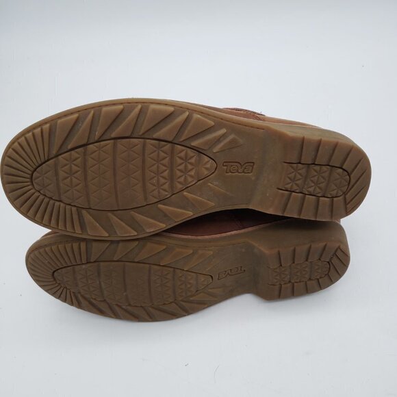 Teva De La Vina Dos Shorty Brown Leather Drawstring Ankle Boot Women’s 6 Shoes - Picture 11 of 12